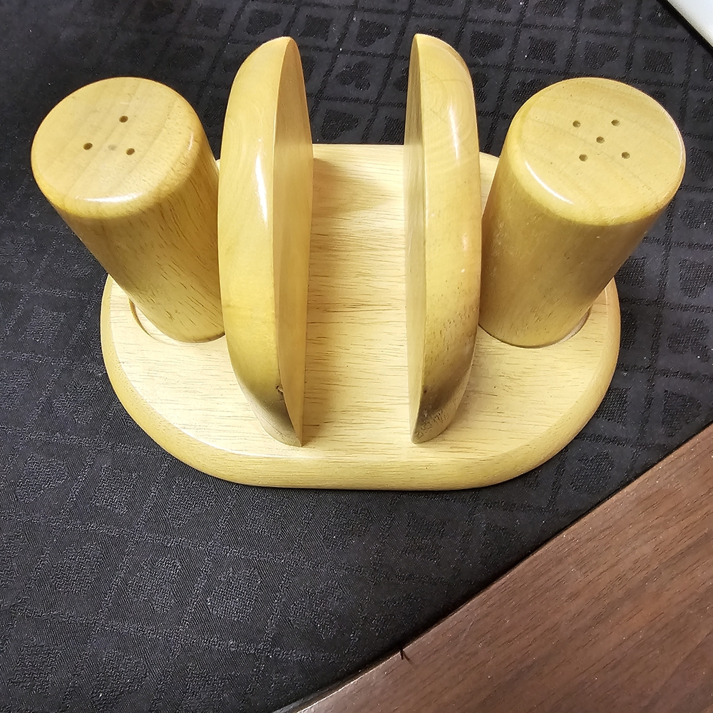 Kamenstein Wooden Napkin, Salt & Pepper Combo
